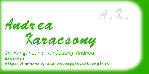 andrea karacsony business card